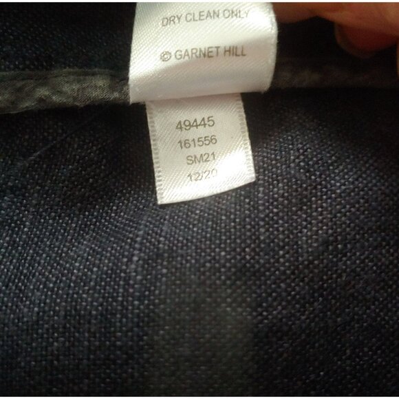 Garnet Hill Linen Career Business Travel Resort Nautical Coastal Button Blazer M - Picture 15 of 15